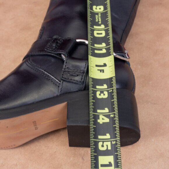 Dolce Vita Women Evi Black Leather Moto Biker Metal Harness Boots sz 6 - Picture 7 of 9